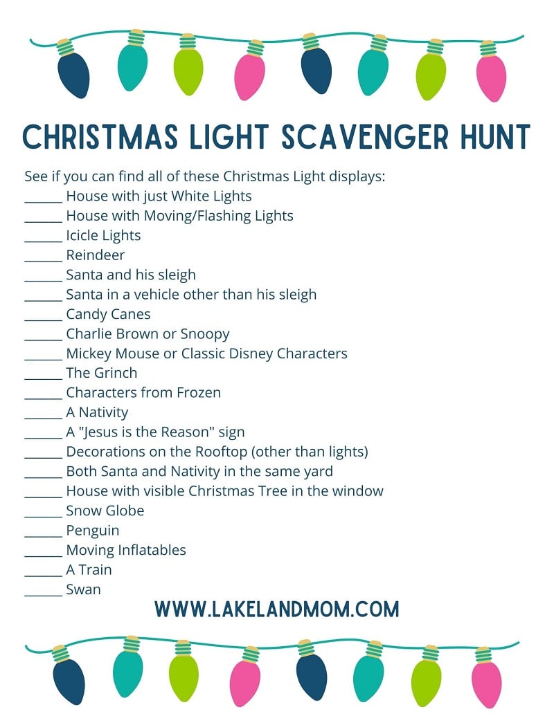 Christmas Light Scavenger Hunt Lakeland Florida 1