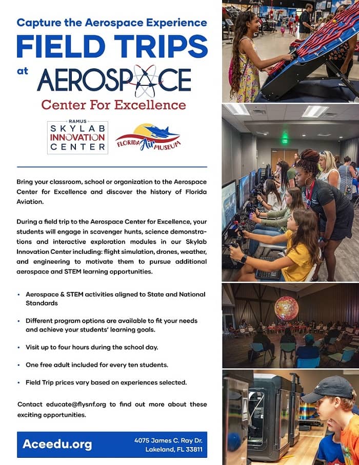 Aerospace Center for Excellence Field Trips Flyer
