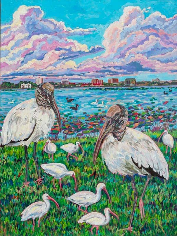 Heather Nagy, 'Waterfowl at Lake Morton, Lakeland,' Acrylic on canvas, 2024 Mayfaire by-the-Lake Featured Artwork (2)