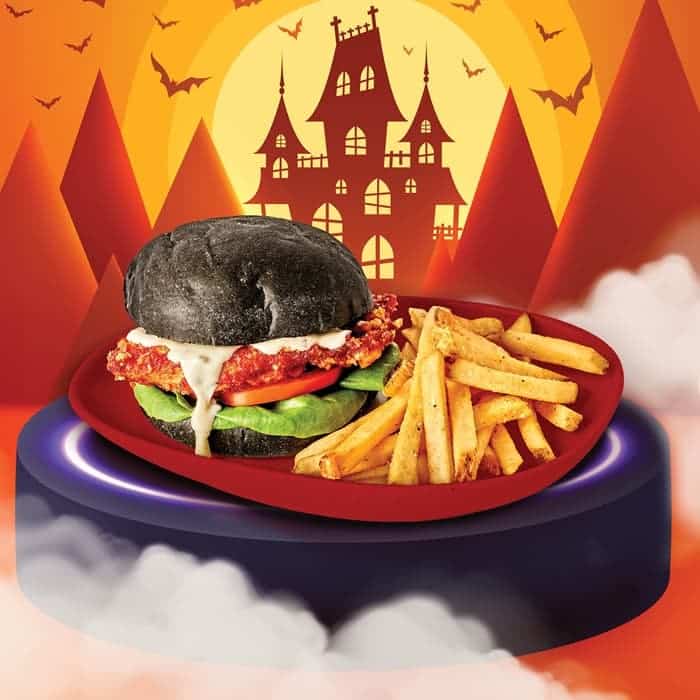 10.2024 LEGOLAND Brick or Treat Food Black Bun Chicken