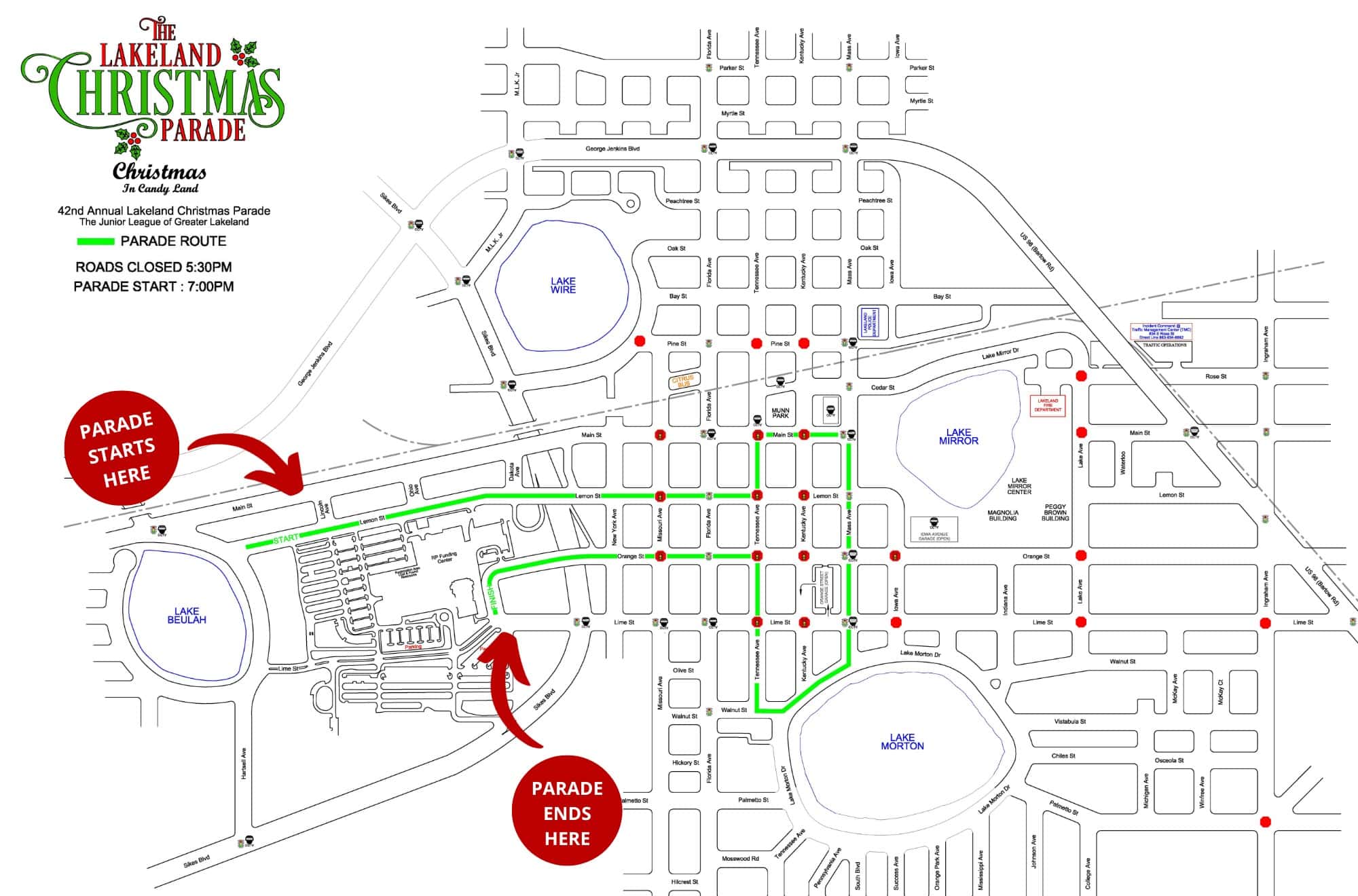 2023 Lakeland Christmas Parade Map New Route