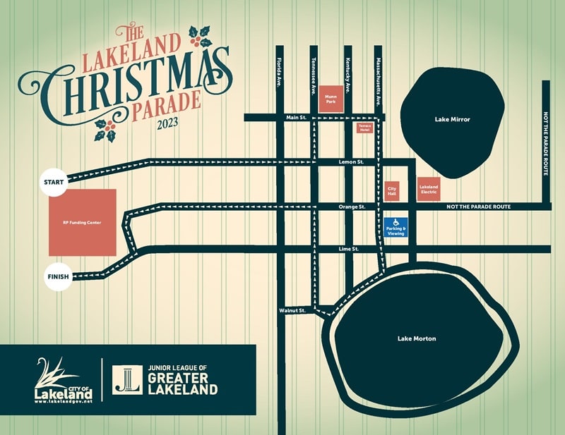 2023 Lakeland Christmas Parade Route Map