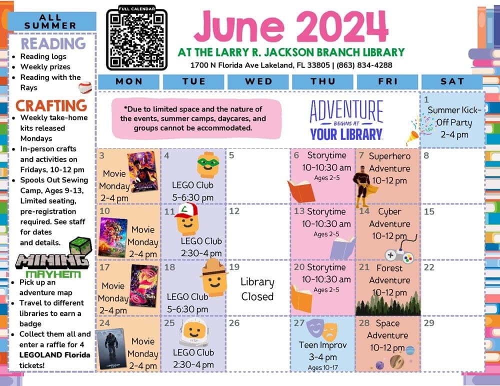 2024 Summer Reading Calendar LJB page 001 1